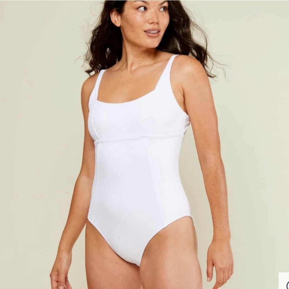 NWT Andie Swim Havana White Ribbed One Piece LT